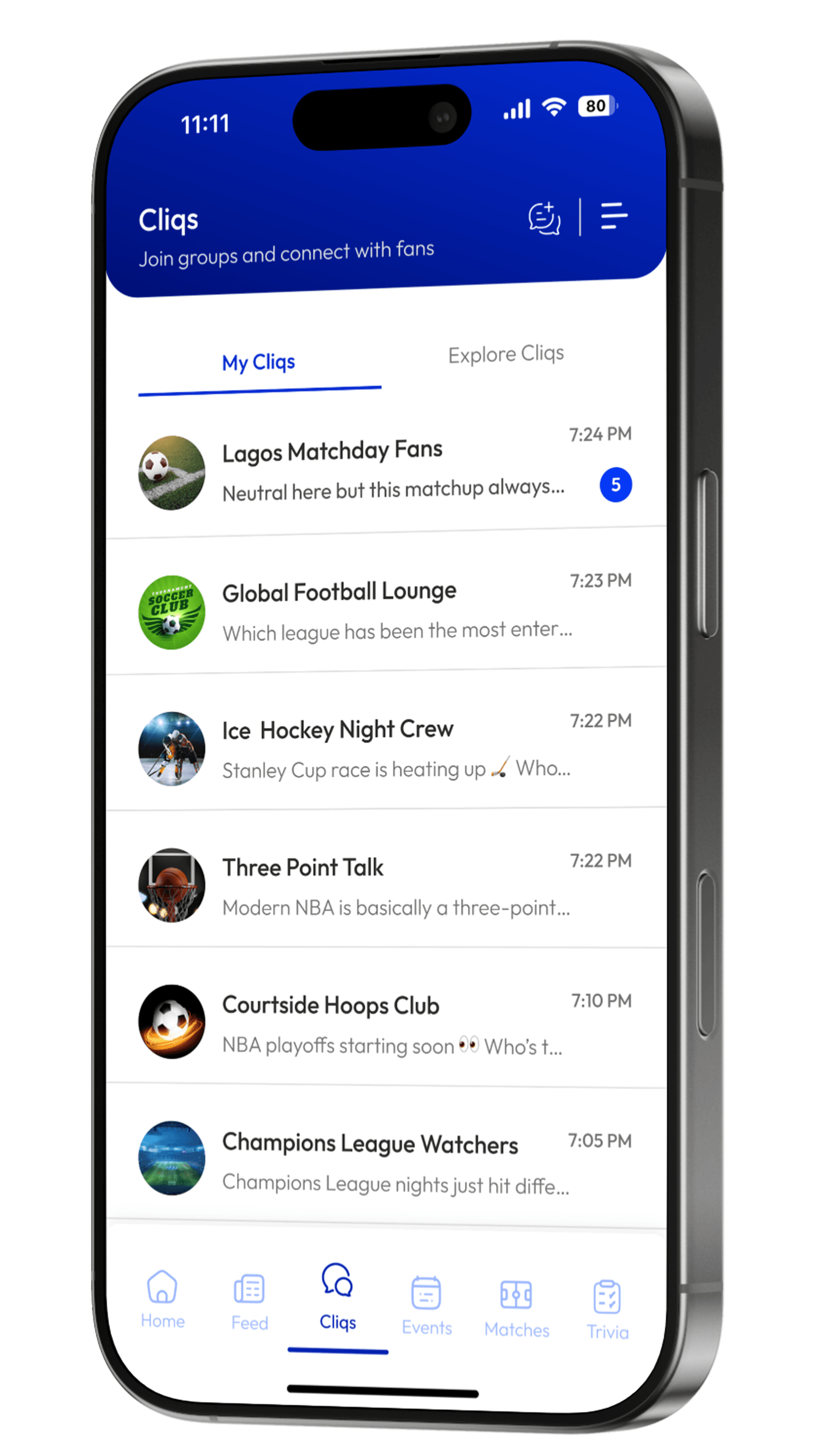 Community app screen